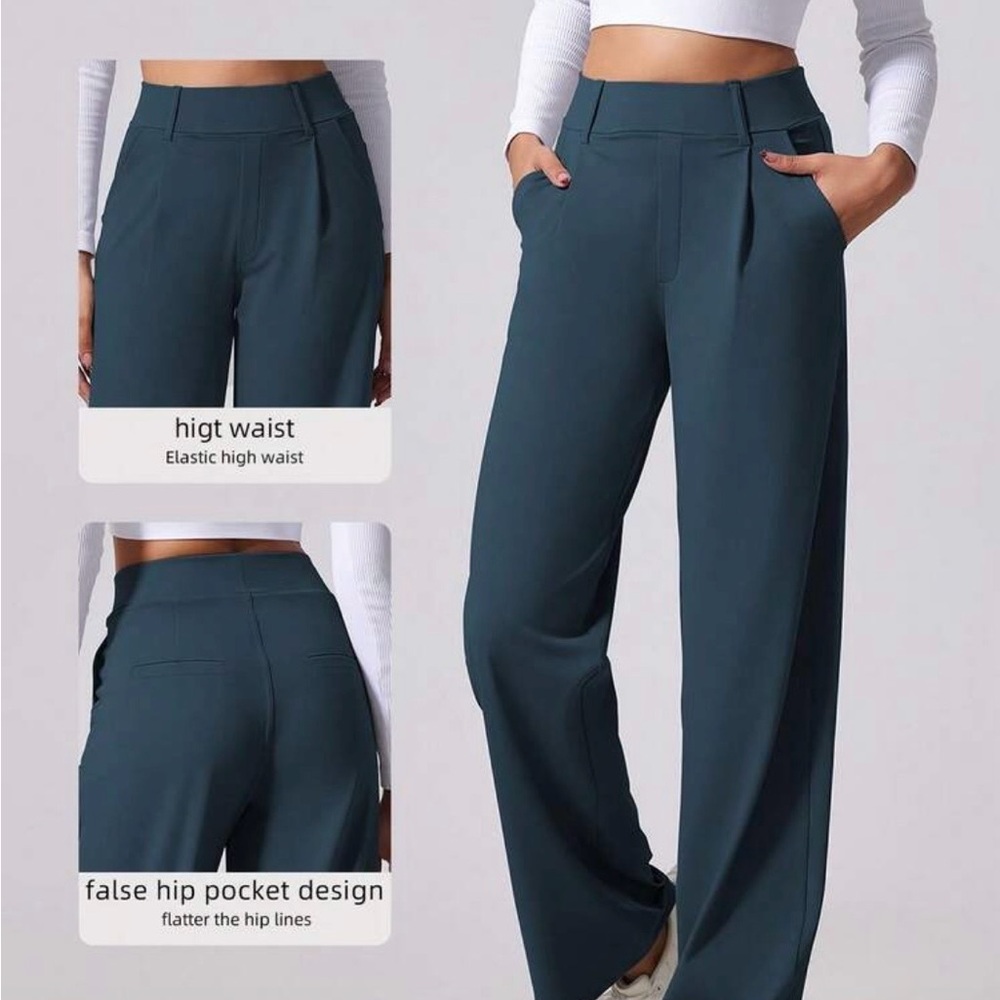 Women's High Waist Pants - Blue
